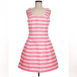Lilly Pulitzer Women Pink White Stripe Cocktail Summer Dress Size 8